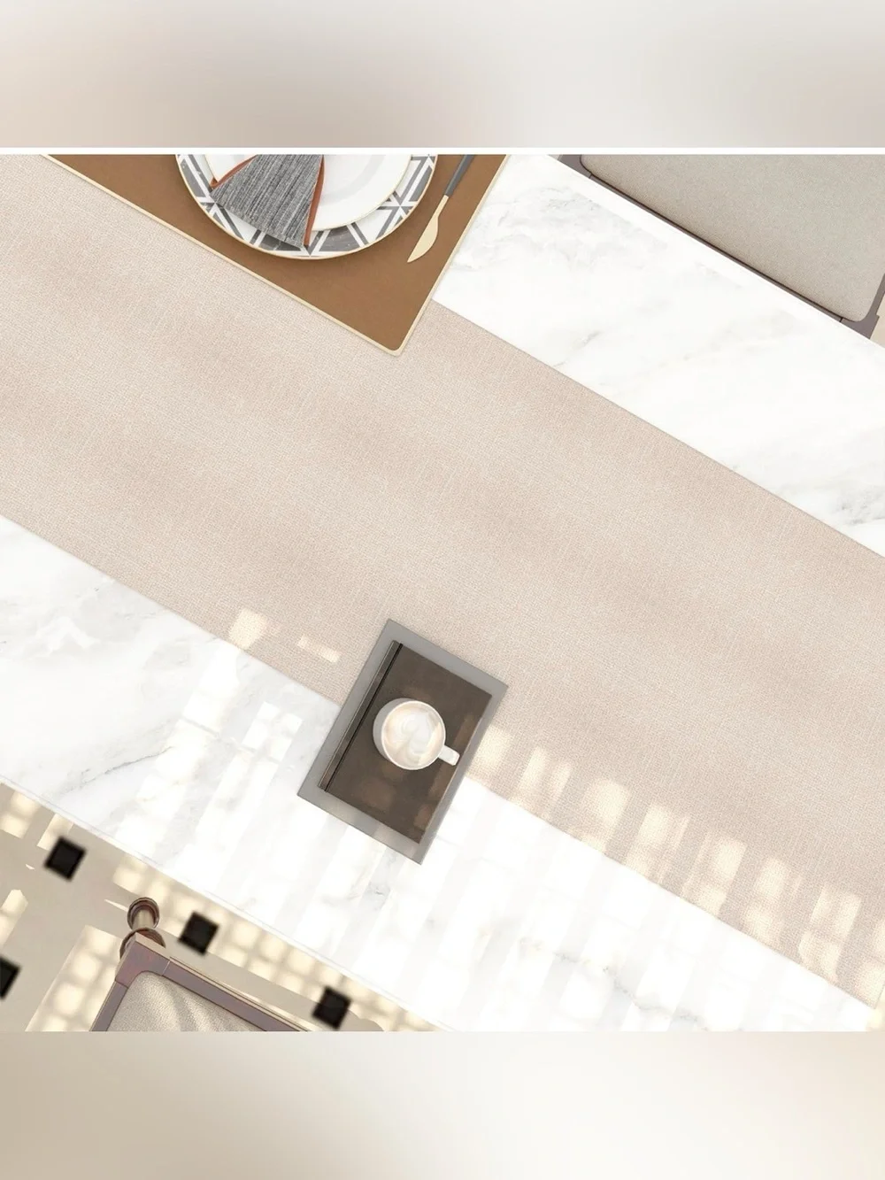 Soft Caddice Faux Linen 2 Side Table Runner